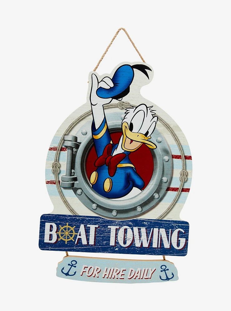 Disney Donald Duck Boat Towing Hanging Wall Sign - BoxLunch Exclusive