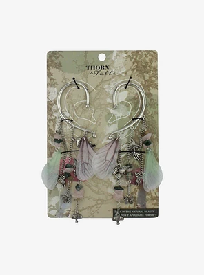 Thorn & Fable Forest Butterfly Dangle Ear Cuff Set