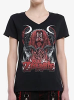 Rob Zombie Pentagram Portrait V-Neck Girls T-Shirt