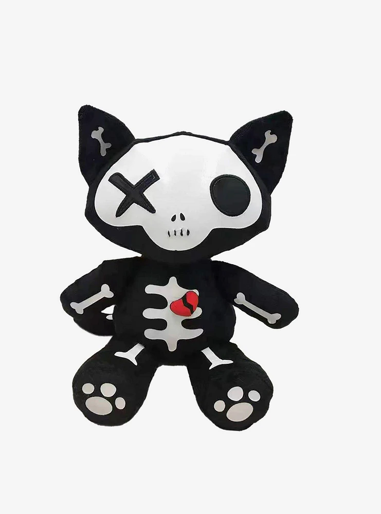 Emily The Strange Miles Skeleton Cat Plush