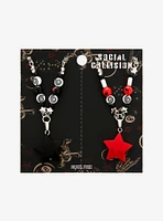 Social Collision Red & Black Star Swirl Best Friend Necklace Set