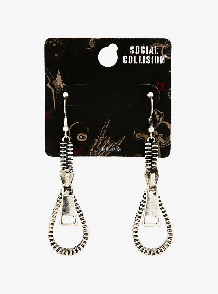 Social Collision Zipper Pull Earrings