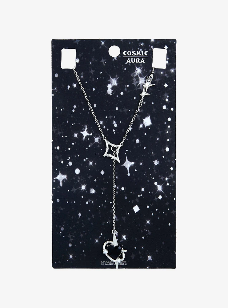 Cosmic Aura Star Bling Lariat Necklace