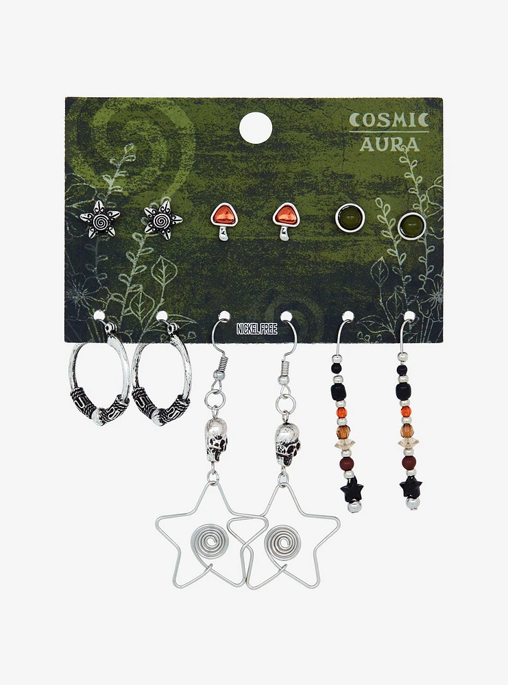 Cosmic Aura Grunge Star Mushroom Earring Set