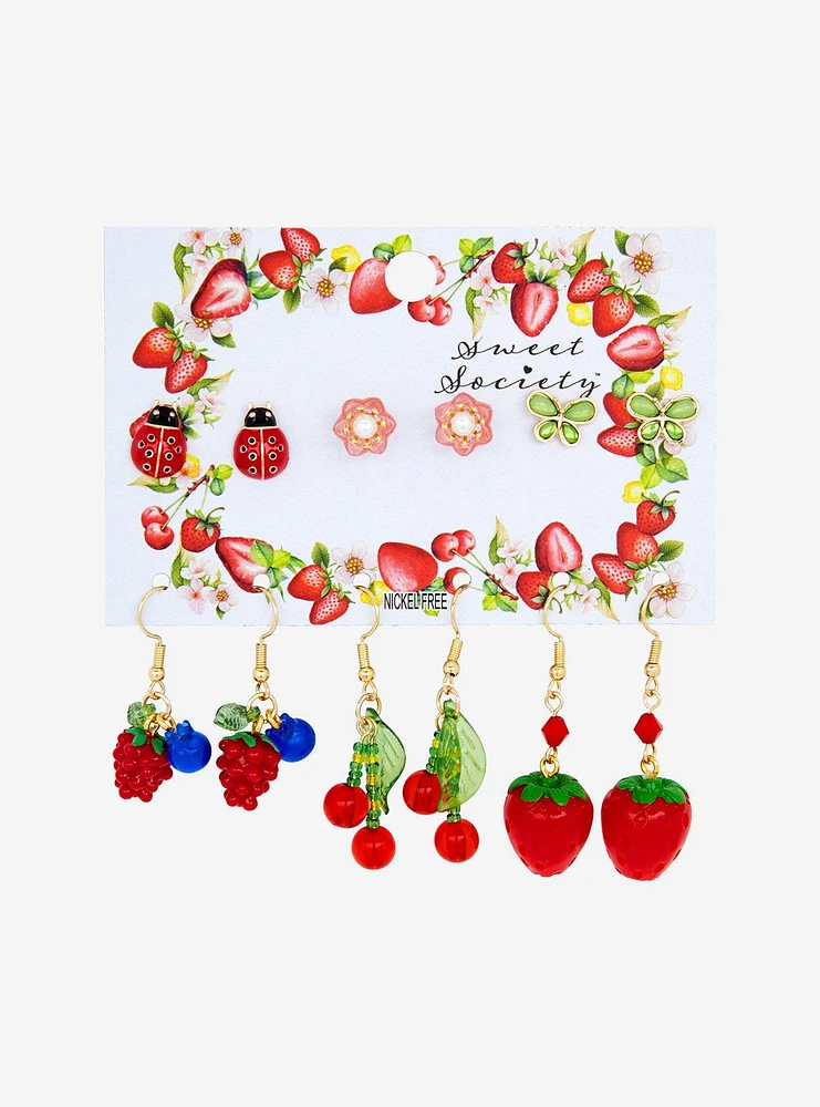 Sweet Society Fruit Butterfly Earring Set