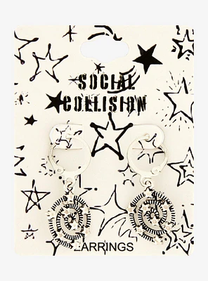 Social Collision Swirling Star Huggie Hoops