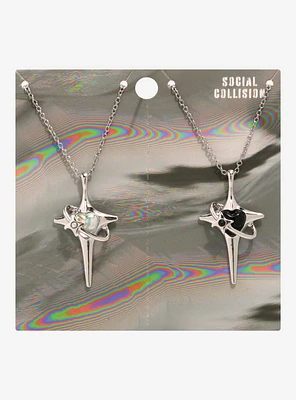 Social Collision Cosmic Heart Best Friend Necklace Set