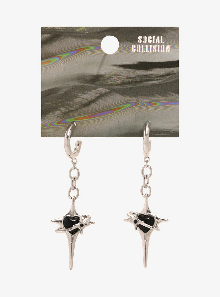 Social Collision Heart Star Mini Hoop Earrings