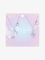 Sweet Society Musical Note Bling Best Friend Necklace Set