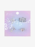 Sweet Society Musical Note Heart Ring Set