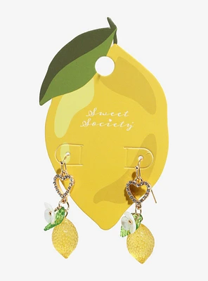 Sweet Society Heart Lemon Drop Earrings