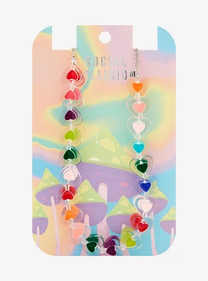 Social Collision Rainbow Bubble Heart Necklace