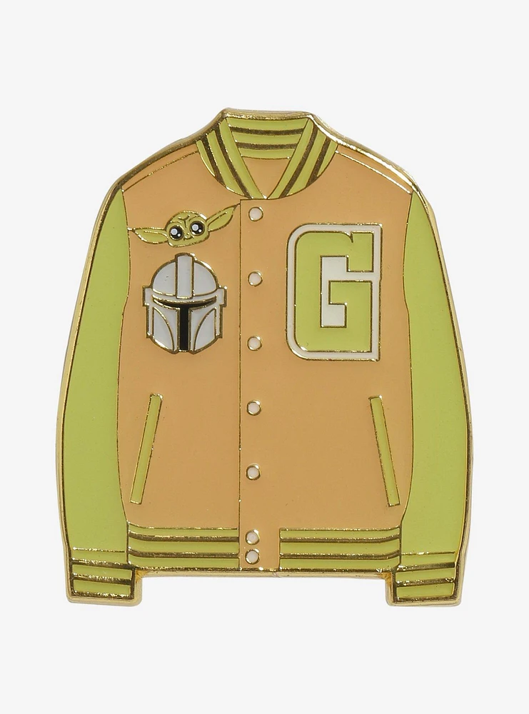 Loungefly Star Wars The Mandalorian Grogu & Mando Varsity Jacket Enamel Pin - BoxLunch Exclusive