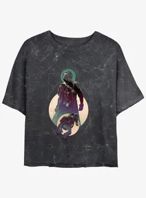 Dune Paul Atreides Moon Portrait Mineral Wash Womens Crop T-Shirt