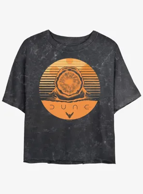 Dune Arrakis Sandworm Stamp Mineral Wash Womens Crop T-Shirt