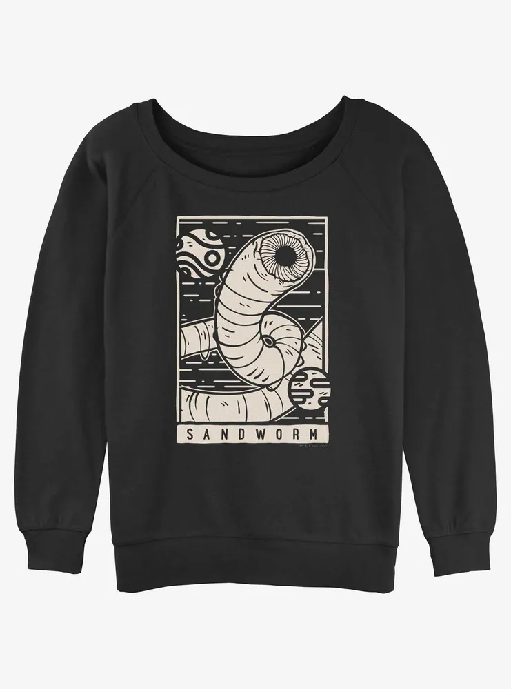 Dune Sandworm Illustration Womens Slouchy Sweatshirt