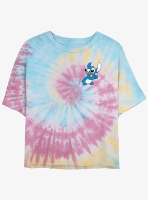 Lilo & Stitch Bashful Tie-Dye Girls Crop T-Shirt