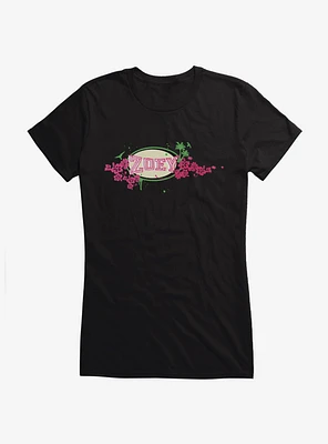 Zoey 101 Palm Trees and Hibiscus Girls T-Shirt