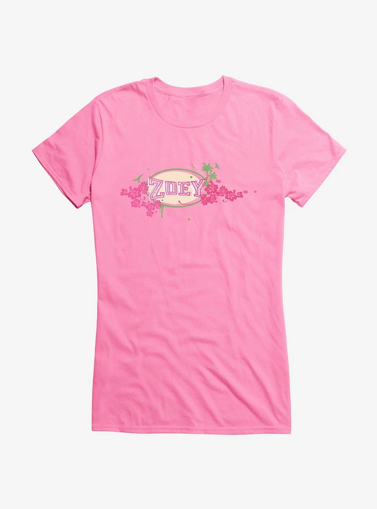 Zoey 101 Palm Trees and Hibiscus Girls T-Shirt