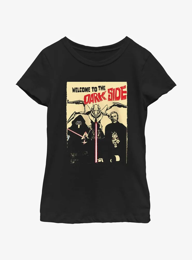 Star Wars Welcome To The Dark Side Retro Poster Youth Girls T-Shirt