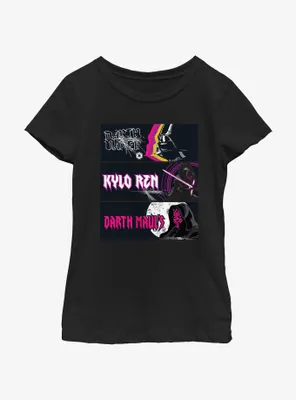 Star Wars Dark Side Character Panels Youth Girls T-Shirt