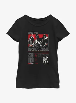 Star Wars The Dark Side Infograph Youth Girls T-Shirt