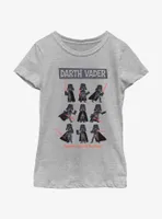 Star Wars Darth Vader Pose Collage Youth Girls T-Shirt