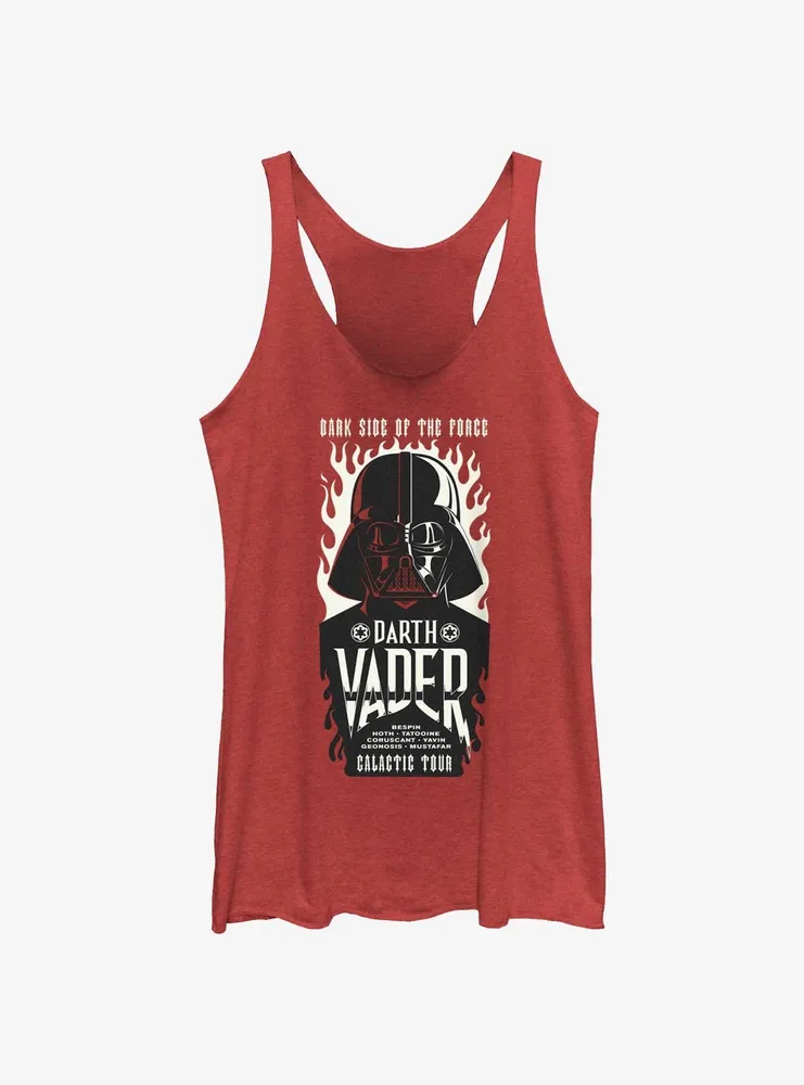 Star Wars Darth Vader Galactic Tour Flames Poster Womens Tank Top