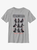 Star Wars Darth Vader Pose Collage Youth T-Shirt