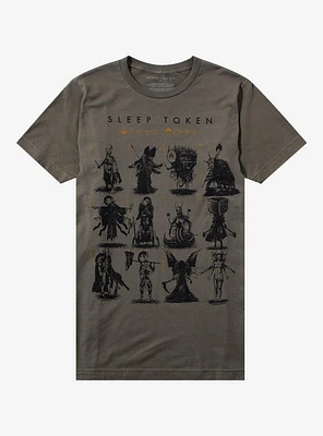 Sleep Token Character Grid Boyfriend Fit Girls T-Shirt