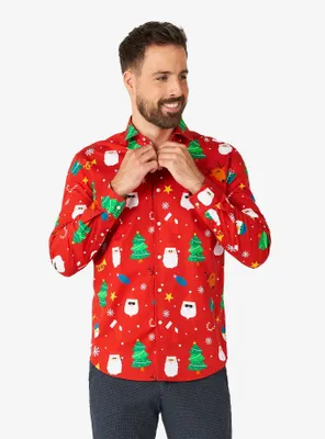 Festivity Red Long Sleeve Button-Up Shirt