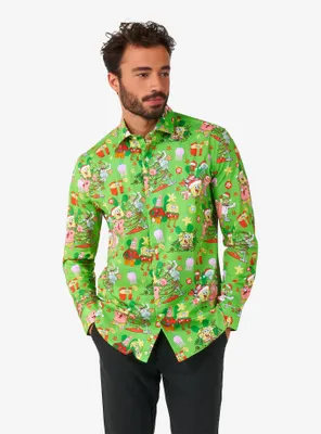 SpongeBob SquarePants Christmas Long Sleeve Button-Up Shirt