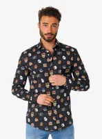 Super Mario Bad Guys Long Sleeve Button-Up Shirt