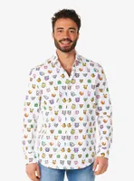 Pok?mon Pixel Long Sleeve Button-Up Shirt