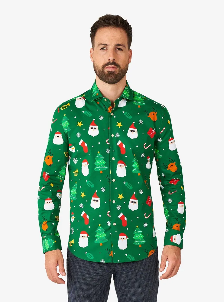 Festivity Green Long Sleeve Button-Up Shirt