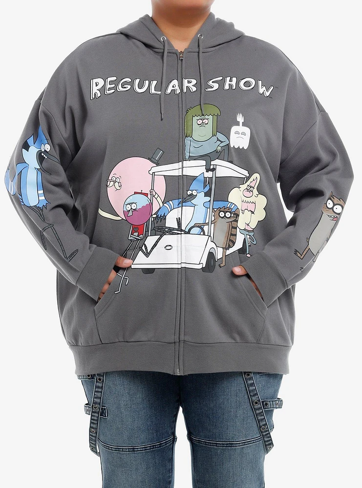 Regular Show Group Cart Girls Hoodie Plus