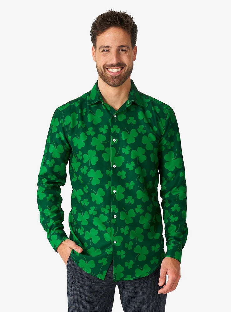 St. Pats Green Long Sleeve Button-Up Shirt