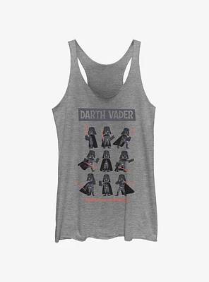 Star Wars Year of the Dark Side Darth Vader Pose Collage Girls Tank