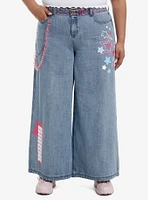 Barbie Y2K Star Wide Leg Jeans With Belt & Chain Plus