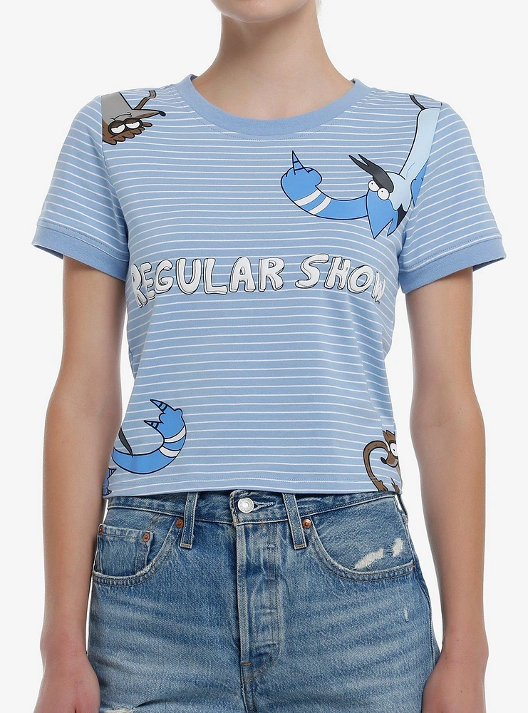 Regular Show Mordecai & Rigby Stripe Girls Baby T-Shirt