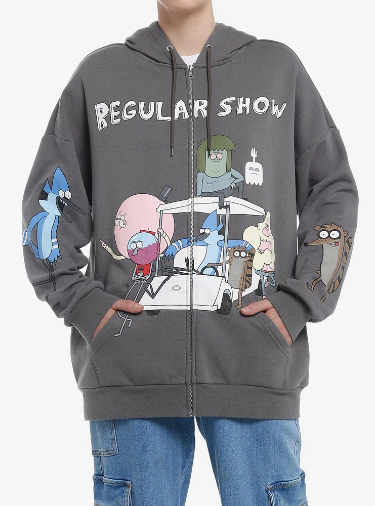 Regular Show Group Cart Girls Hoodie