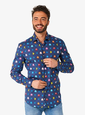 PAC-MAN Pixel Long Sleeve Button-Up Shirt