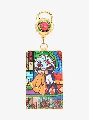 Disney Beauty and the Beast Stained Glass Belle & Adam Retractable Lanyard - BoxLunch Exclusive