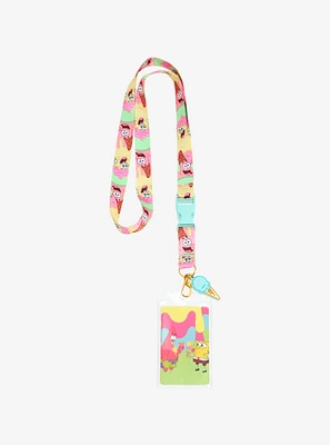 SpongeBob SquarePants Patrick & SpongeBob Ice Cream Allover Print Lanyard - BoxLunch Exclusive