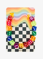 Rainbow Dice Charm Necklace