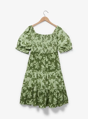 Jurassic Park Floral Dinosaur Allover Print Plus Smock Dress - BoxLunch Exclusive