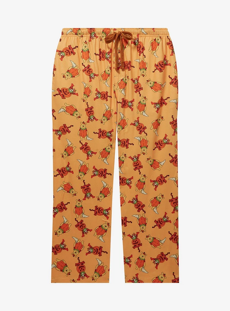 Disney Winnie the Pooh Tigger & Bear Pumpkin Costume Allover Print Women's Plus Sleep Pants — BoxLunch Exclusive