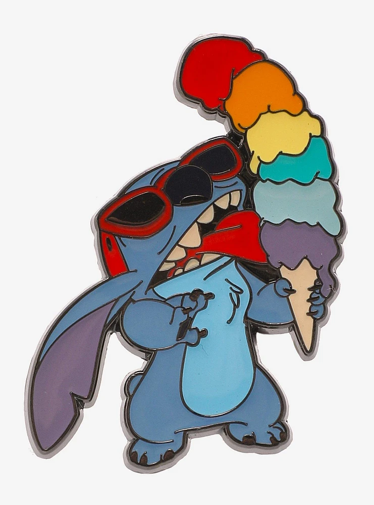 Loungefly Disney Stitch Rainbow Ice Cream Enamel Pin