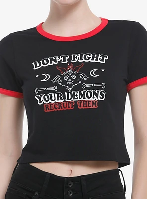 Don't Fight Your Demons Ringer Girls Baby T-Shirt