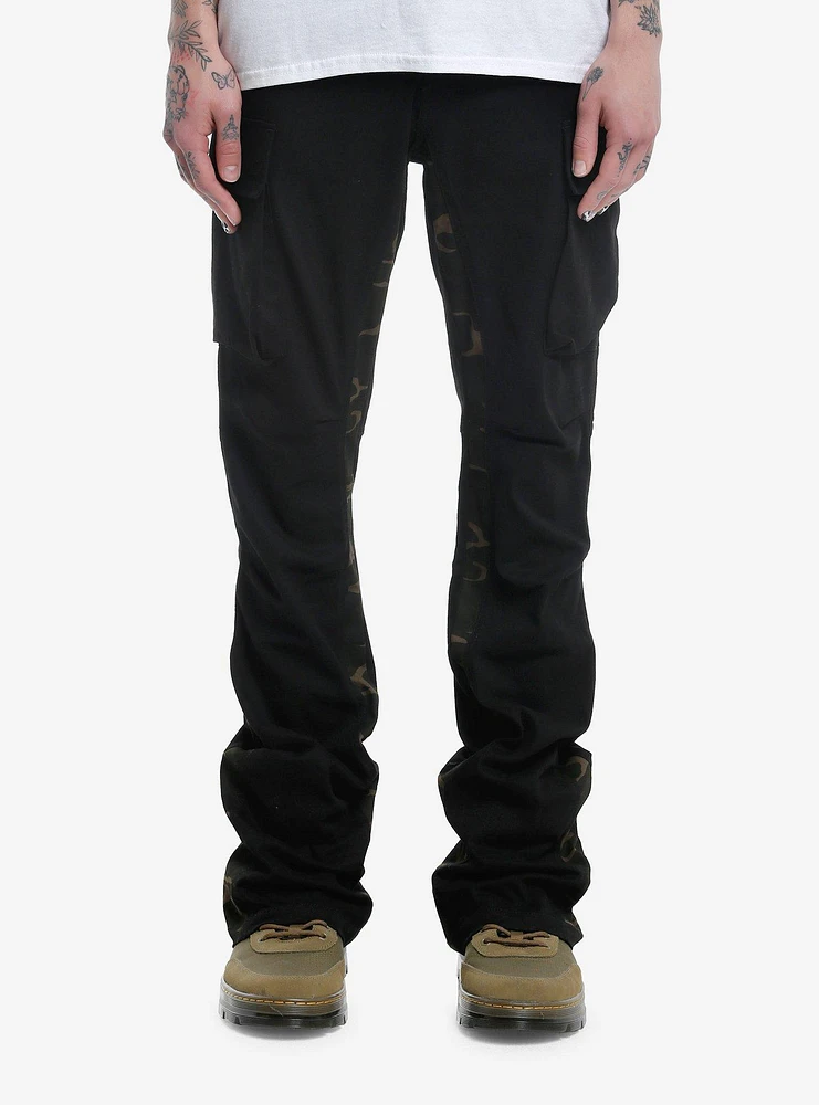 Black & Camouflage Cargo Pants